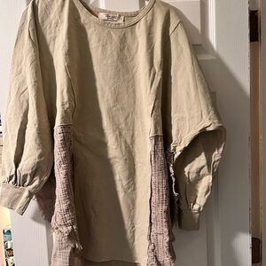 Three Bird Nest Beige and Pink Blouse